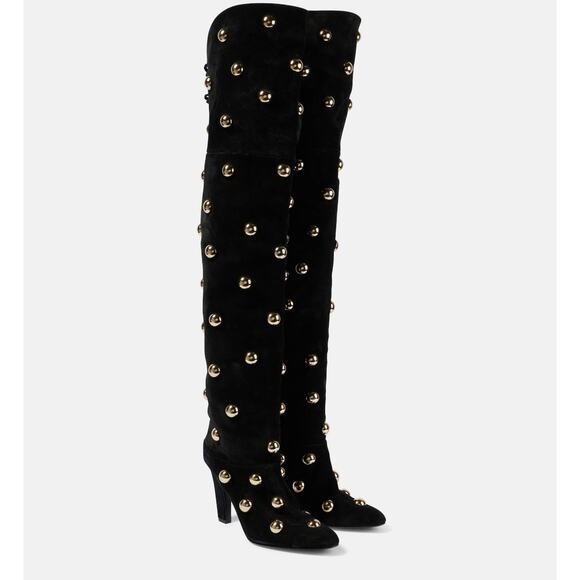 Chloe Shoes - Chloé Eve Studded Over-the-Knee Boots Black 37 – Beyoncé Wore These! NIB